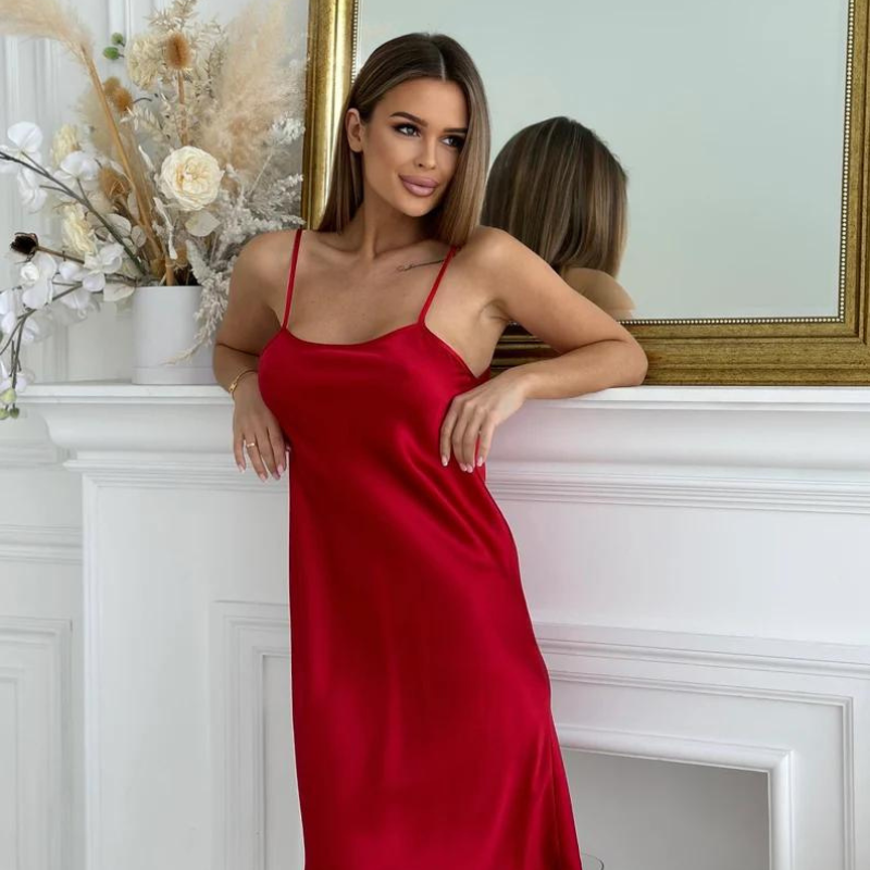 Premium Silk Satin Strappy Nightdress Slips - Pionie