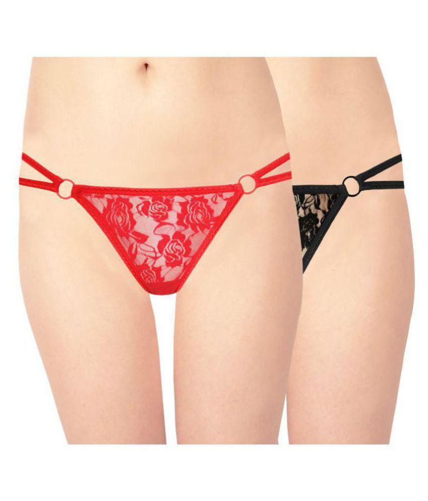 Women's Lace G String & Thong Panties (Pack of 2) - Pionie