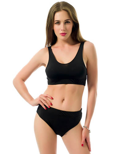 Sexy Black Tank Top Bikini Bottom Set - Pionie