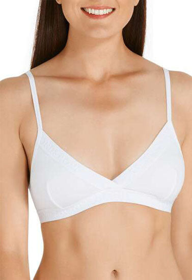 Smart White Thin Straps Sports Bra - Pionie