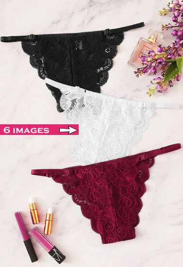 All Flirty Value Pack Of 3 Lace G-String - Pionie