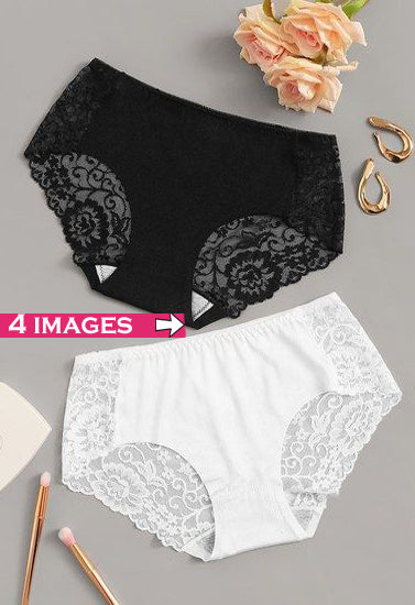 Black & White Value Pack Of 2 Lace Brief - Pionie