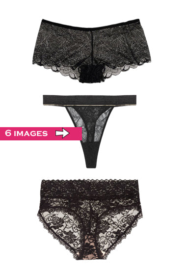 3 Pack Sensual Luxury Lace Panties - Pionie