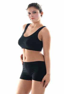 "Black" Seamless Sports Bra And Boyshort Set 01