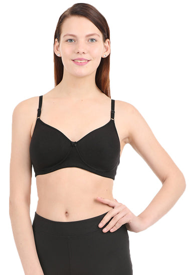 Black Non Wired Padded Bra - Pionie