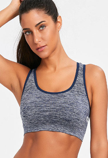 Target Collection Blue Faux Space-Dye Sports Bra - Pionie