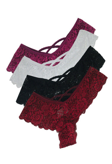 Elegant Lace Thongs Underwear Pack (of 4) - Pionie