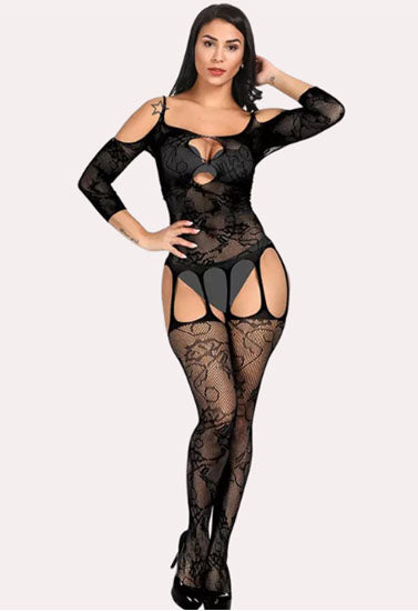 Sensual Open Crotch Bodystocking for Women - Pionie