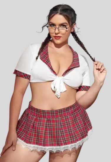 Schoolgirl Sweetheart Roleplay Costume Set - Pionie