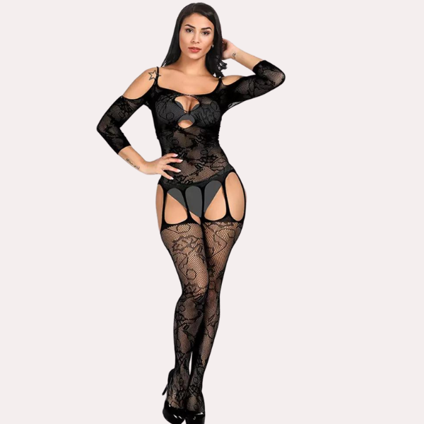 Sensual Open Crotch Bodystocking for Women - Pionie