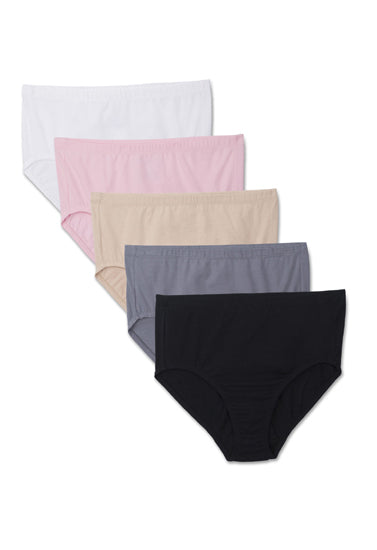 Beauty 5-Pack Soft Elastic Plus Size Panties+ 1 Free Bra - Pionie