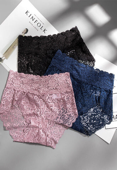 Women's  Beautiful Lace Panties Pack (of 3) - Pionie