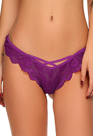 Women's Floral Lace Sexy Thong Panty - Pionie