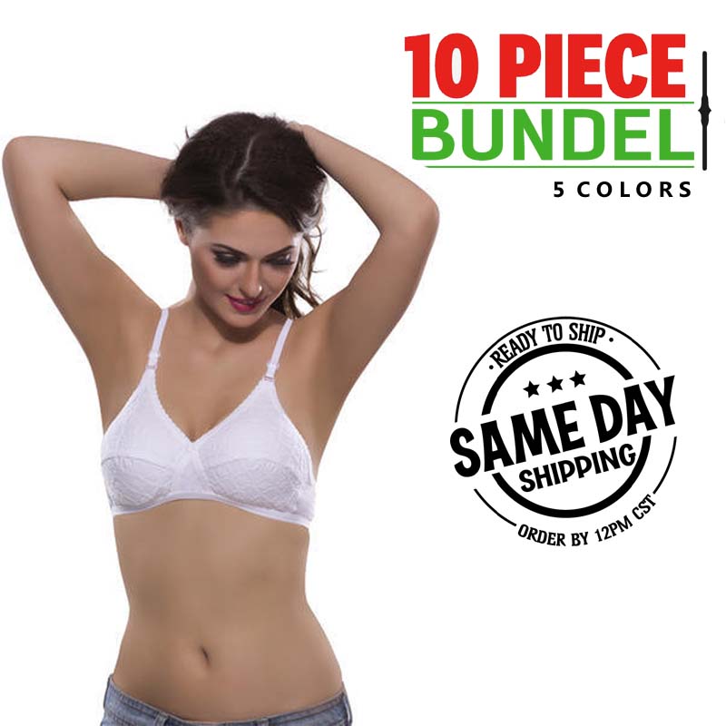 Clearance sale Pack of 10 cotton summer bras - Pionie