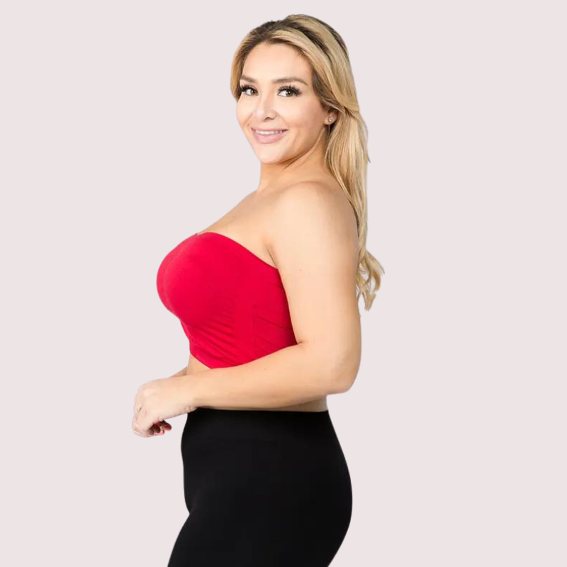 Red Hot Tube Bandeau Bra Top for Women - Pionie