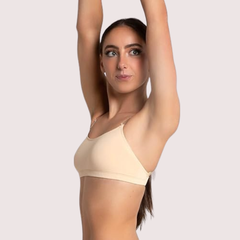 Sexy Tube Bandeau Bra with Transparent Straps in Nude - Pionie