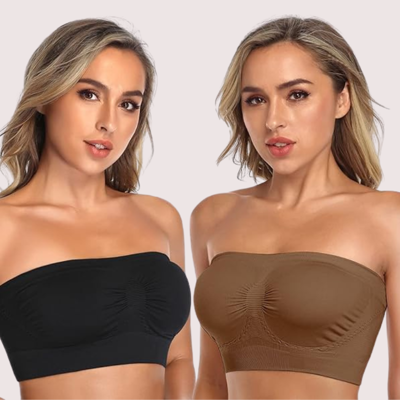 2-Pack of Non-Padded Strapless Tube Bras - Pionie