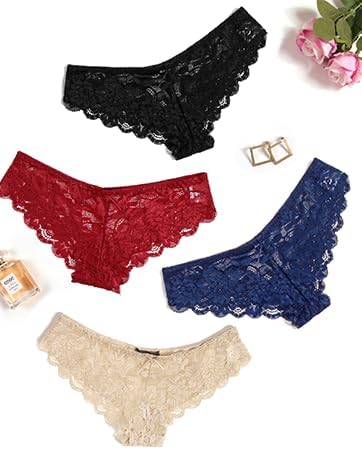 Mix of Colors Lace Thong Set - Pack of 4 - Pionie