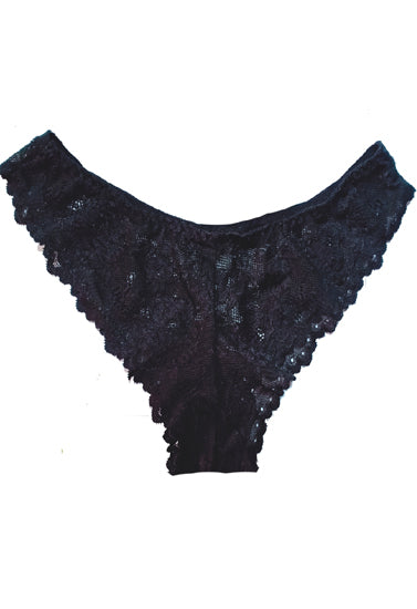 Black Floral Lace Female Panty - Pionie