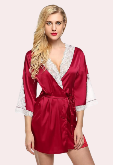 Women's Solid Finish Robe for Hot Nights - Pionie